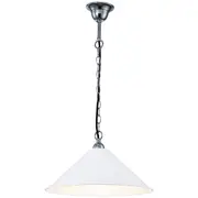 Chrome Chain Pendants Lights Ashford 37cm Tapered White Shade Edwardian Lighting Inspirations