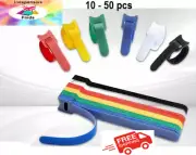 Reusable Magic Cable Ties Reusable Hook and Loop 10-50pcs 15cm 6 Colours