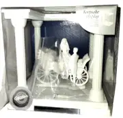 New Wilton JUST MARRIED Wedding Cake Topper Bride & Groom w/ Carriage & Display.