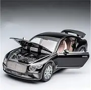 Scale Finished Model Car 1/24 for Bentley Continental Gt Hoge Die-cast Alloy Model Car Miniature Metal Vehicle Popular Gifts Miniature Replica Car(Black)