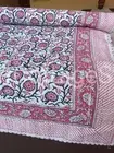 Beautiful Kantha Hand Block Print Handmade King Size Bedspread Throw Quilt pink