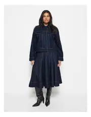 [Commonry] Scout Midi Skirt in Raw Denim