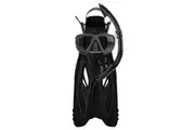 3pc Mirage Adult Rayzor Gold Swimming Beach Mask Snorkel Flipper Set Black L XL