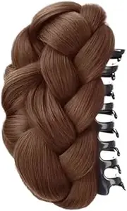 QRSTUVXZY Messy Hair Scrunchie Hair Bun Hair Bobbles Extension Clip with Hair Attachment Bun Hair Clips for Hair Accessories Hairpiece Hair Extension (Ginger Brown)