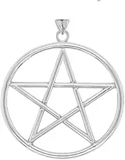 [Claddagh Gold] Fine Sterling Silver Pentagram Star Pendant (Small), Sterling Silver