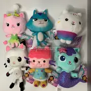 Gabby’s Dollhouse Plush Box Cat Pandy Paws Fairy Cakey Mercat Lot 6 COMPLETE NWT