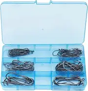 Live Shrimp Hook, Fishing Hooks Saltwater, High-Carbon Steel Material, 100 Pack Barbed, Heavy Duty, Bait Holder Tackle, for Crappie, Panfish, Salmon, Surf, Kayak, Boat, Lake, Bank