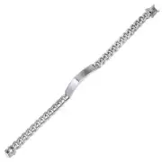 8mm wide cuban link Id bracelet 925 sterling silver