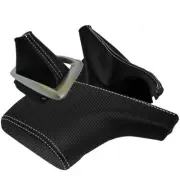 Console Automatic & Brake Boot PVC Carbon for Mazda 3 14-16 White Stitch