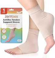 Achilles Tendon Heel Protector Compression Padded Sleeve Socks for Bursitis, Tendonitis, Tenderness - 1 Pair