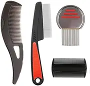 TELAIN 4 Pieces Scalp Care Combs Hollow Teeth for Dandruff Removal & Massage Brushes for a Healthy Scalp, Removal of Dirt and Dandruff, Brown, Red, Black & Blue (Set of 4)