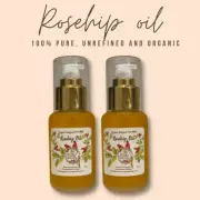 2x 50ml Organic Rosehip Rose Hip Oil Cold Pressed Rosa Canina Unrefined