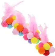 PENIKOKO 4Pcs Macaron Color Balls for Cats Interactive Chew and Scratch with Bell Lightweight and Portable Cat Balls for Indoor Play for Kitten Exercise and Claw Care