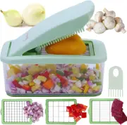 Brieftons QuickPush Food Chopper: Vegetable Dicer Slicer, Onion Cutter, 3 Blades