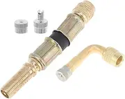 X AUTOHAUX 1 Set 90 Degree Copper Tire Valve Extension with Universal Plastic 75mm Tyre Valve Stem Extender for Car Motorcycle RV Truck Bike