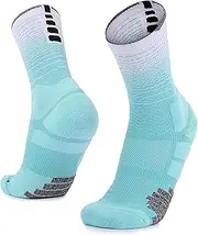 [Generic] Basketball Socks Men Women Breathable Football Socks Sports Socks Cushioned Athletic Socks White&Green One Size