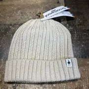 SMARTWOOL Rib Knit Hat Beanie - ALMOND DONEGAL Tan With Pink Yellow Flakes