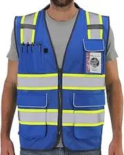 Neopelta Reflective Safety Vest Yellow Mesh, High Visibility Vest with Pockets and Zipper, Construction Vest ANSI Class 2