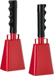 2 Pack 9-Inch Cowbells for Sporting Events, Percussion Noise Makers with Handle