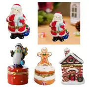 Christmas Trinket Box Hinged Women Treasured Trinkets Keepsake Box Rings Box