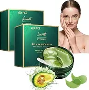 Lktvys Nourishing Avocado Eye Patches Eye Mask – 120PCS (2-Pack), Nourishing Under Eye Pads with Plant-Based Formula, Gentle Skincare for Dark Circles, Puffiness & Fine Lines