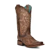Corral® Ladies Horseshoe & Crystal Embroidered Brown Snip Toe Boots Z5136