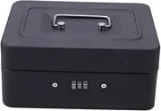 MINAOLULUS Cash Box with Combination Lock Money Box for Secure Storage of Cash Coins and Keys for Convenience Stores Restaurants and Markets Black