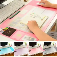 在飛比找momo購物網優惠-【愛家樂】日韓熱銷時尚粉彩多功能分隔收納辦公桌墊 電腦桌墊 