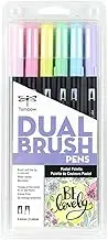 Tombow Pastel Colours Dual Brush Pen 6-Pieces Set Multi-Color 6401944