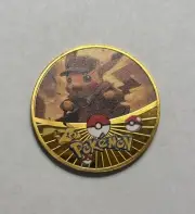 NEW Detective Pikachu Premium High Quality Rare collectible Metal Gold Coin M/NM