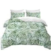 Tropical Mood Green Palm Leaves Quilt Cover