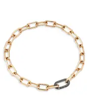 Walters Faith Men's 18K Black & Rose Gold Diamond Clasp Chain Link Bracelet