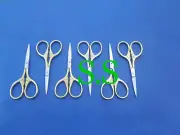6 EMBROIDERY SCISSORS 3.5" GOLD PLATED SEWING CRAFT FS-002 G