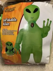 Spirit Halloween Giant Green Alien Inflatable Costume Adult OSFM BNIB