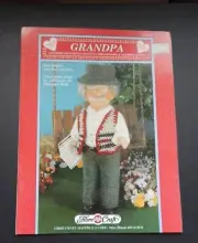 GRANDPA 14" DOLL OUTFIT FIBRE CRAFT CROCHET PATTERN LEAFLET FCM341