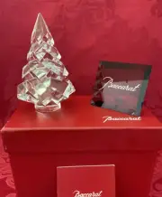 NIBNEW FLAWLESS BACCARAT France Clear MEGEVE MOUNTAIN Crystal CHRISTMAS FIR TREE