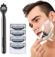 Razor Blades, Pack of 4 Replacement Blades for Razors, Gillette Men's Razor Blades, Manual Professional Barber Beard Blades, Replacement Blades for Wet Razors