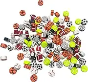 100 Pcs Sport Ball Polymer Clay Beads Mixed Heishi Spacer Beads Supplies for DIY Bracelet Earring Necklace Jewelry Making