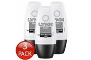 3 x LYNX MEN 48HR ANTIPERSPIRANT SWEAT PROTECTION ROLL ON DEODORANT BLACK 50mL