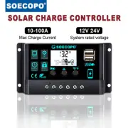12/24V 10-100A Solar Charge Controller LCD W/Overcharge/Short Circuit Protectiy