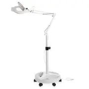 Adjustable Rolling LED 3X Magnifying Floor Lamp Dimmable Light for Salon, Crafts