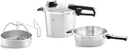 [Fissler] Vitavit® Premium Pressure Cooker plus Pressure Skillet with perforated insert, 22cm/6.0L + 22cm/2.5L