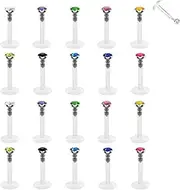 [D.Bella] 20g 16g Clear Earring Studs Nose Pin Cartilage Earring Invisible Plastic Tragus Labret Helix Earring Piercing Retainer