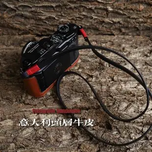 富士徠卡XT4 X100V 適用手作真皮背帶相機肩帶掛繩頭層牛皮
