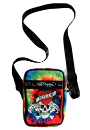 NEW Authentic ED HARDY Multi-Colored TIE-DYE Printed Nylon Camera Crossbody Bag
