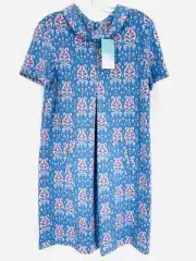 Tyler Boe Size XS Bl/Wh/Or Print Pleated NEW Designer Dress