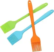 BBQ Baking Brush Set Heatproof Silicone Long Handle Comfortable Grip for Meat Pastry Random Color
