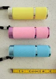 Mini Flashlights, Glow in Dark Flashlights, Aluminum LED Flashlights 3-Pack