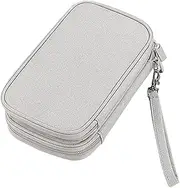 Protective Electronic Carry Case Portable Organizer for Data Cables Power Bank Accessories Multi Storage Pouch Elegant Grey Durable Reusable Design