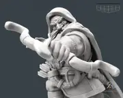 Dwarf Waldläufer Miniature Dwarven Ranger Archer for D & D 5e Pathfinder IN 32mm